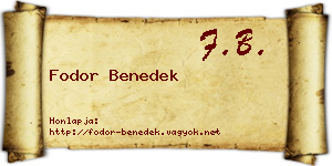 Fodor Benedek névjegykártya