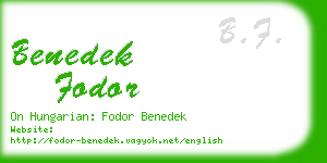 benedek fodor business card